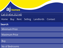 Tablet Screenshot of aj-homes.co.uk